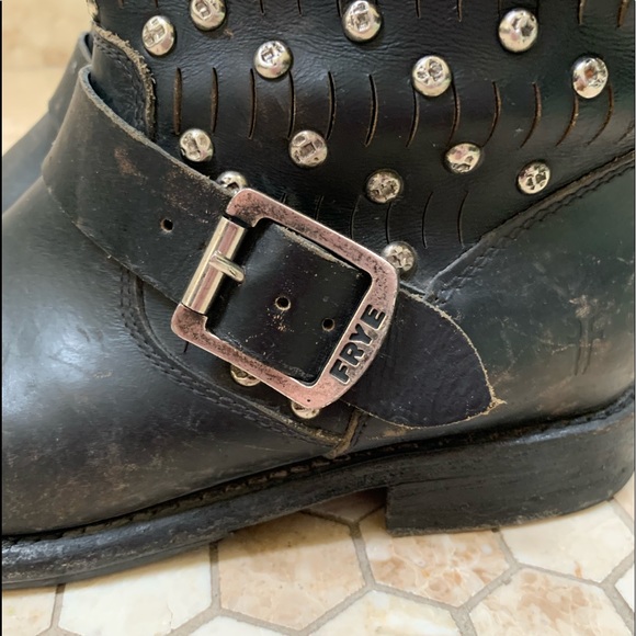 Frye Jenna stud Moto Biker boots - Picture 5 of 15